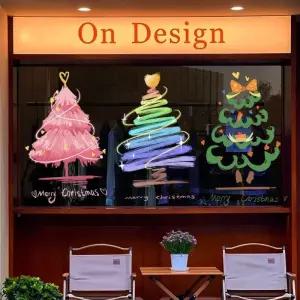 최화정 트리 스티커 창문 시트지 카페 크리스마스정전기스티커 유리창