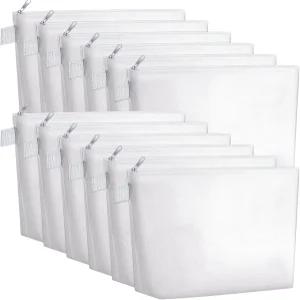 위우데이 12피스 블랭크 캔버스 메이크업 가방 하단 손잡이 포함 벌크 승화 지퍼 파우치 화장품 여학생 DIY