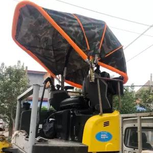 집게차 중장비 그늘막 우산 바람막이 레드 가리개 덮개 천막