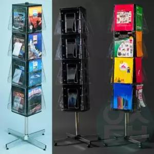 위센티브 회전형 카탈로그 진열대 철제잡지꽂이 브로셔거치대 홍보물진열대 팜플렛거치대 팜플렛꽂이