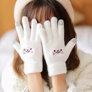 여성 터치장갑 겨울 손가락 방한 여자 스마트폰 장갑 핑크