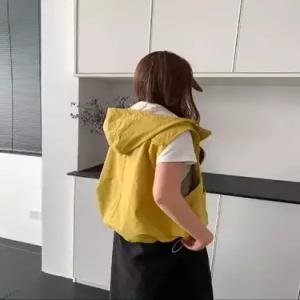 캐주얼 나시 스트링 조끼 후드 여자조끼 솔리드 ible1