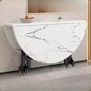 대형 테이블 원형 6인용 접이식이동식탁자 흰색 간이 원탁 거실 원목 무늬 인용 라운드