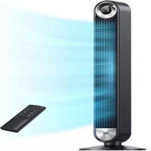 침실용 DREO 타워 선풍기 업그레이드된 DC 9 속도 20dB 초조용 바닥 28피트/s의 90° 진동 12시간 타이머