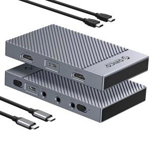 ORICO IS6 4K 휴대용 HDMI 캡처 카드(듀얼 4K@60Hz 입력 u2013) PS5 Xbox Switch OBS 등과 호환되어 라이브 스트리밍 녹음 PC Mac 노트북 에서 작동합니다