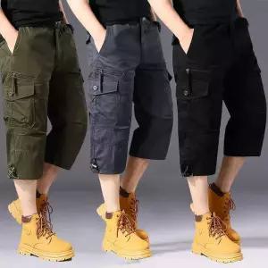 7부 남성 반바지남자 카고바지 면반바지 빅사이즈