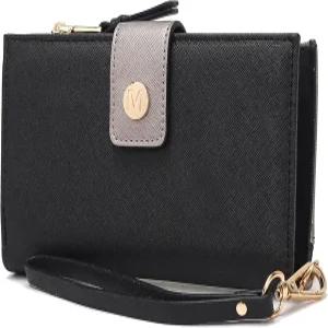 MKF 컬렉션 지갑 여성용 손목시계 멀티 컴파트먼트 컬러 블록 블랙 실버 by 미아 K