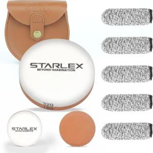 도끼깎이 도끼 해쳇 나이프용 다용도 숫돌 가죽 파우치가 있는 듀얼 그릿 180/320 연마석 캠프 및 정원