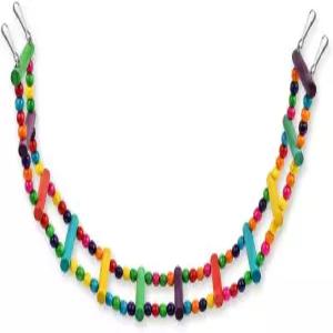 DS. 독특한 스타일의 새 사다리 장난감 색상의 유연한 앵무새 그네 다리 나무 코카티엘 케이지 걸이