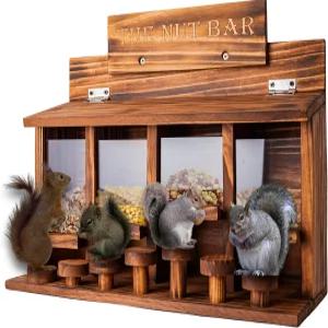 CODIN 다람쥐 모이통 테이블 나무 피크닉 내구성이 뛰어난 옥수수 콥 견고한 구조 안정적인 대변 막대 16 x