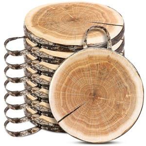 Suzile 8개의 나무 슬라이스 교실용 바닥 쿠션 둥근 그루터기 던지기 베개 가정용 유치원용 부드러운 방수 유연 시트 매트