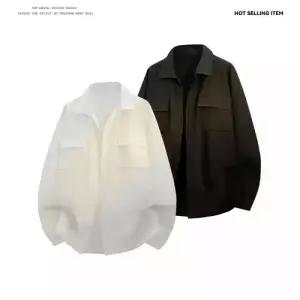 호크아이 남친 빅사이즈 데일리룩 셔츠 트렌디 긴팔 솔리드 봄옷 멀티포켓 KUK1