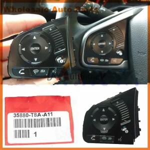 1개 12핀 스티어링 휠 오디오 컨트롤 블랙 플라스틱 35880-TBA-A11 혼다 시빅 2016-2017 CR-V 2017-2018용