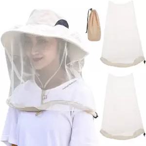 곤충 및 파리 보호를 위한 시렉 2팩 프리미엄 모기장 초미세 구멍 버그 네팅 페이스 쉴드가 모든 모자에