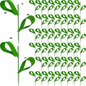 Qualirey 150개의 끈적끈적한 관엽 식물 덫 곰팡이 그낫 초파리 말뚝 곤충 야외 정원 진딧물 흰파리 및