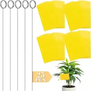 정원 식물 실내 해충 방제 곰팡이 모기를 위한 효과적인 곤충 모기 덫 킬러 25개와 은색 긴 와이어 홀더