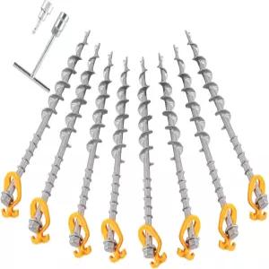 Keltrion 8 PCS 나사로 여성 남성용 텐트 말뚝 - 모래 캐노피 트램폴린용 접지 앵커 캠핑용 알루미늄 헤비