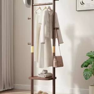 행거 원목 드레스룸 옷걸이 407 구리 커피색 표면) (수입 옷정리