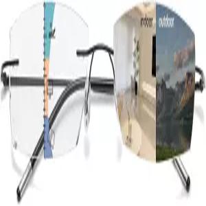 마이페이시 프레임리스 프로그레시브 멀티포컬 리딩 글래스 다이아몬드 컷 포토크로믹 선글라스 티타늄