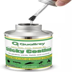 브러시가 포함된 퀄리리리 1팩 엉킴 트랩 끈적끈적한 코팅 방충망 야외 DIY 접착 랜턴플라이 디어플라이