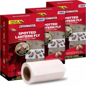 캐치마스터 나무 방패 등불 파리 및 개미 덫 곤충 장벽 각각 30피트 길이의 12롤 과일 식물 해충 방제 잔디