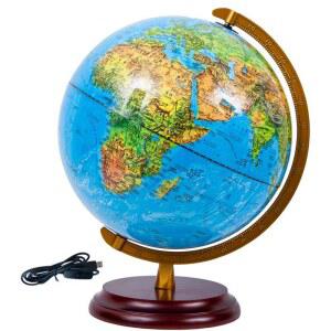 지성 지구본 32cm 고화질 발광 라지 사이즈 입체교습판 지형지구의 스탠드 중 영 중 고등학생용 지구본 홈 인테리어