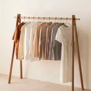 원목 행거 심플 옷걸이 8x47x140cm 거치대 우드 숙소 호텔