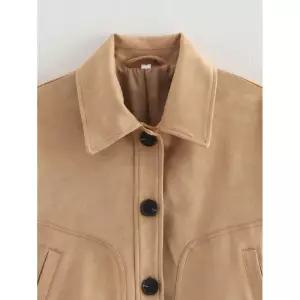 타노스여자 데일리룩 자켓 가죽 가을 빅포켓 리얼 벨벳코트 KUK3