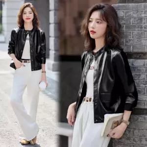 타노스여자 데일리룩 자켓 가죽 숏 재킷 가을 오피스룩 소프트 PU KUK3