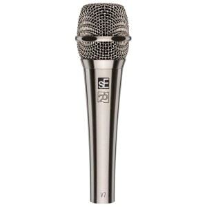 노래 음성 및 스튜디오 을 위한 sE Electronics V7 다이내믹 마이크 슈퍼카디오이드 알루미늄 보이스 코일이 장착된 XLR 휴대용 가용 브러 니켈