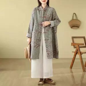 손오반 하프 여성용 봄 빈티지 면마 코트 린넨마 버클 재킷 가오리핏 데일리룩 KUK1