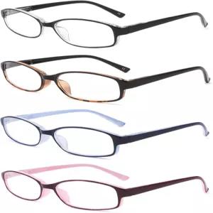 IVNUOYI 4팩 블루 라이트 차단 안경 여성용 컬러 경량 눈부심 방지 UV 컴퓨터