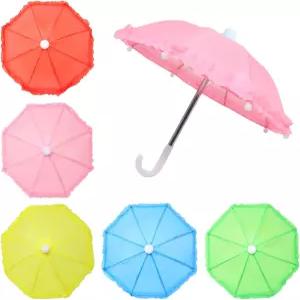 혼베이 5PCS 10.8인치 밝고 귀여운 미니 작은 우산 사진 소품 공예 홈 테이블 장식 야외 화분 그늘 - 5가지