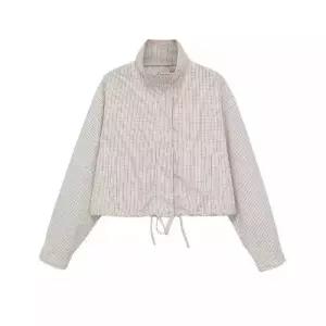 EAMT 여자 봄 체크 스트리트 코트 긴팔 차이나 YJ1