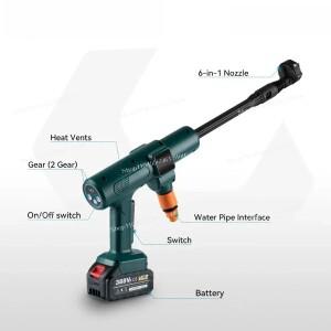 200바 브러시리스 전기 고압 세척기 3000W 6 in1 자동차 정원 스프레이 건 18V 배터리용