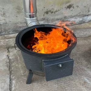 농막 화목난로 스테인리스 가정용 낙엽 스텐 농촌 종이 화로 연통 드럼통 소각기 아궁이