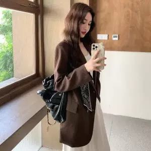 팔콘 캐주얼 여자 여성용 정장 학생 봄가을 양복 코트 상의 갈색 재킷 KKE3