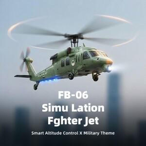 블랙 호크 원격 조종 시뮬레이션 헬리콥터 광학 흐름 위치 지정 4채널 단일 프로펠러 모델 FB-06  비행기