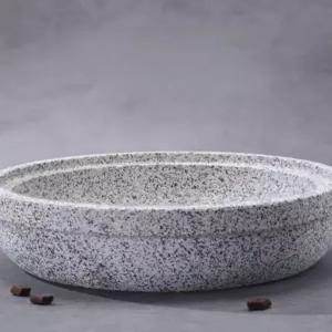 석재 돌 강아지밥그릇 사료접시 개그릇 식기 무거운 용기