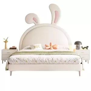 귀여운 어린이 아동 침대 토끼 가죽 공주 핑크 선물