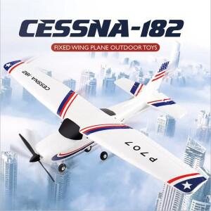 Park10 RC 비행기 P707G 2.4G 3D/6G 자이로 스코프 3Ch 고정 날개 야외 장난감 드론 RTF CESSNA 182 선물