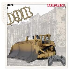 Huina D9R 1:18 RC 불도저 사막 노란색  원격 제어 엔지니어링 건설 차량 어린이 장난감 소년을위한 선물