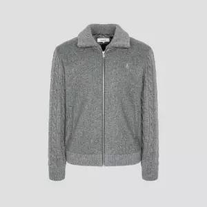 [백화점 매장정품] 빈폴 멘 [FW25]케이블 믹스 아우터형 카디건 - 그레이 :BC5Y5AC423 클래식한, 스타일완