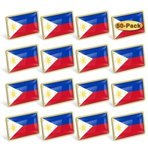 필리핀 깃발 라펠 핀 벌크 - 금속 브로치 배지 기념품 남성 여성 의류 가방 모자, 메탈, 보석 없음