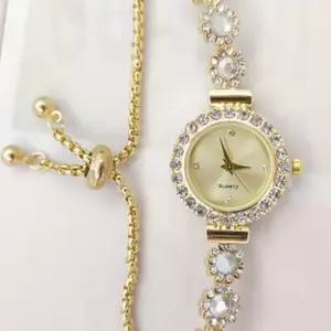 우아한 분위기 여성 손목시계 골드 슬라이드 팔찌형 디자인 안젤라 패션 시계