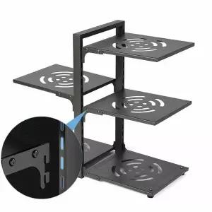 후라이팬정리대 높이조절 냄비 선반 (블랙) 프라이팬정리대