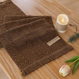 케토어레인지 보호 브라운 테이블 러너 가정용 마크라메 농가 13X90인치 직조 장식용