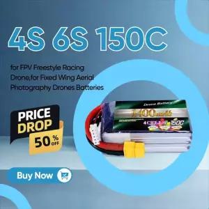 4S 6S 150C 고속 드론 배터리 FPV 프리스타일 레이싱 드론용 고정익 항공 촬영