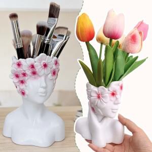 헤드형 메이크업 브러쉬 보관 실린더 눈썹 아이라이너 펜 가정용 거실 장식 데스크탑 버킷