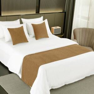 앰버리스 침대 러너 단층 샤닐 브라운 스카프 호텔 별도 스타일의 장식용 모던 필로우케이스